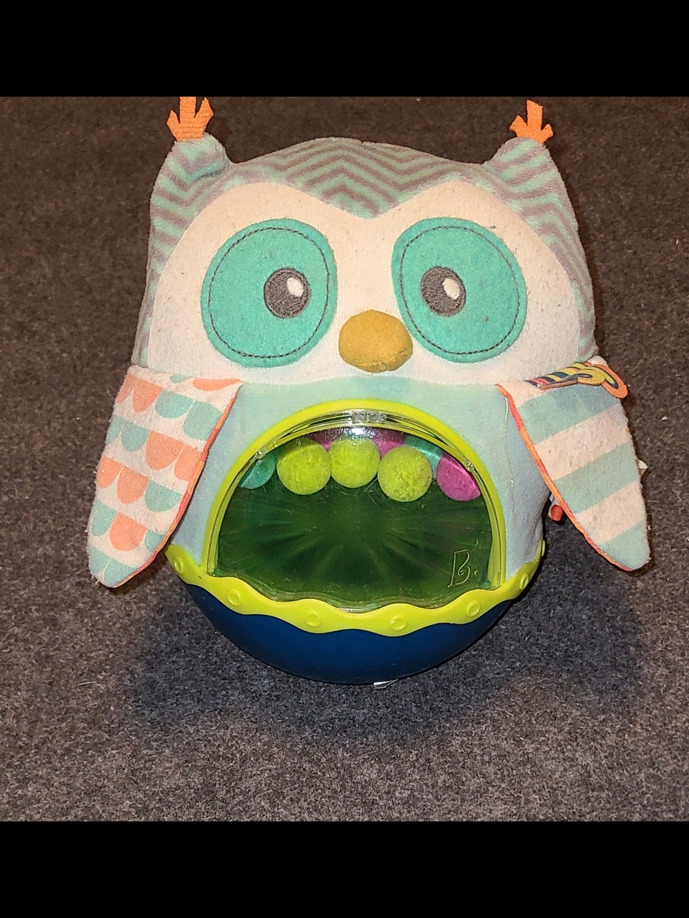 B. Toys Roly-Poly Owl Be Back Toy – Wobbly Sensory Development Baby Toy Working